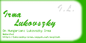 irma lukovszky business card